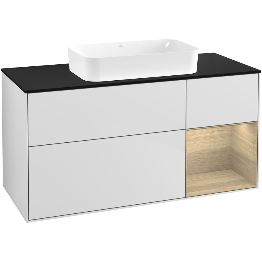 Wastafelonderkast Finion 1200x603x501mm White Matt Lacquer F712PCMT
