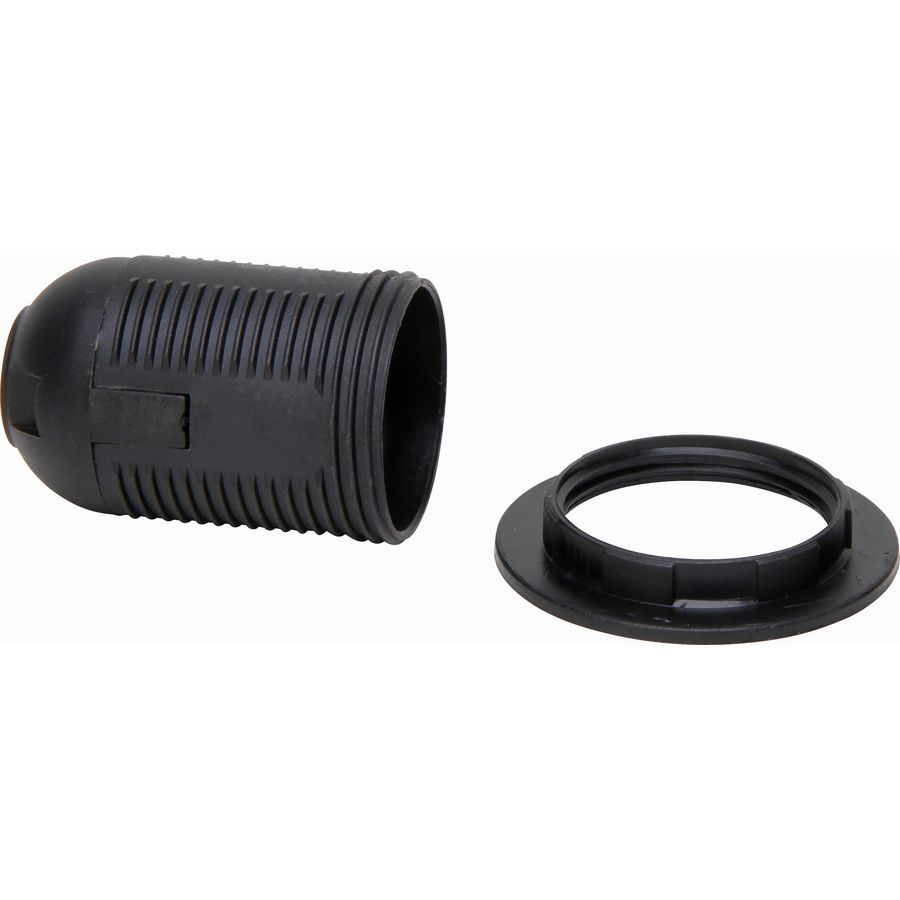 Lamphouder E27 met ring zwart VVE=10