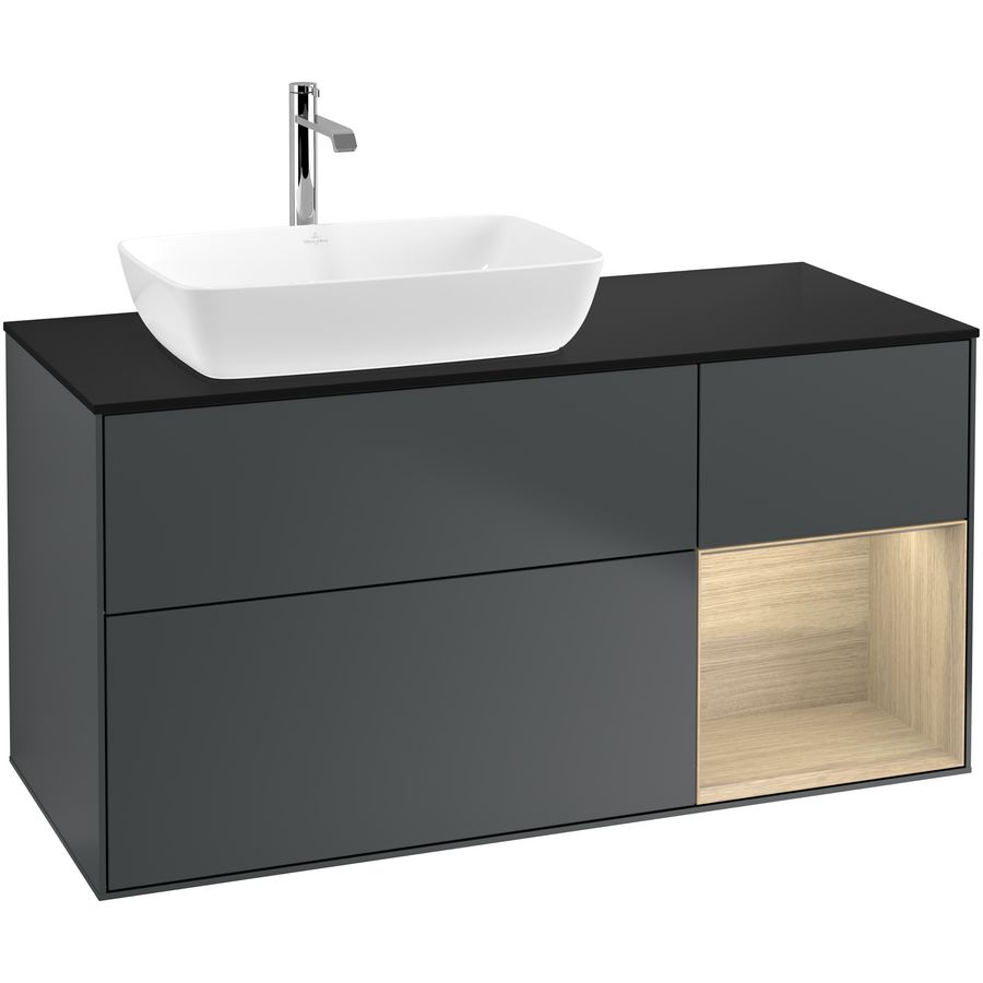 Wastafelonderkast Finion 1200x603x501mm Mid.Blue Matt Lacquer F812PCHG