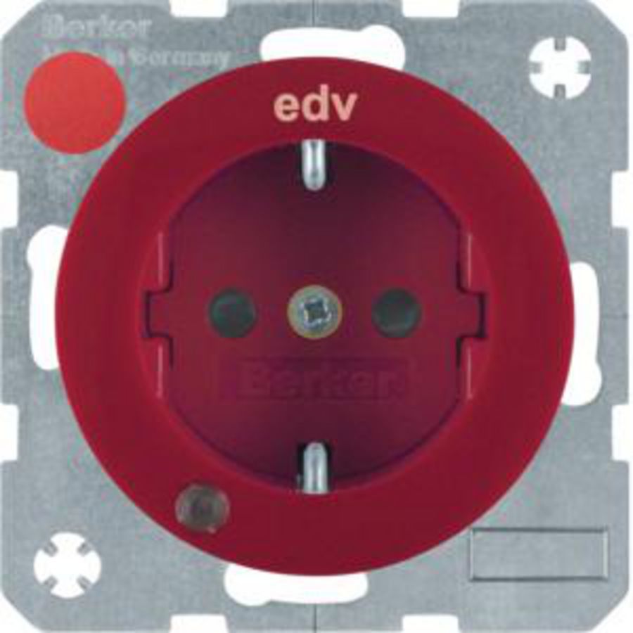 Wandcontactdoos RA controle LED berker R.1/R.3 rood