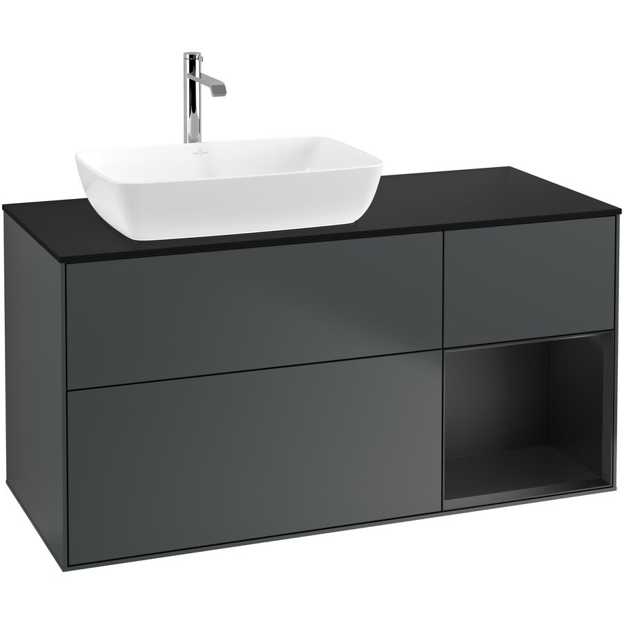 Wastafelonderkast Finion 1200x603x501mm Mid.Blue Matt Lacquer F812PDHG