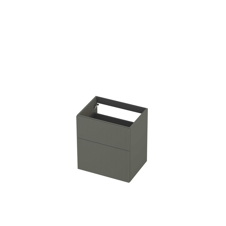 Onderkast 2L a-sym gelakt gefreesd front 60cm mat beton groen