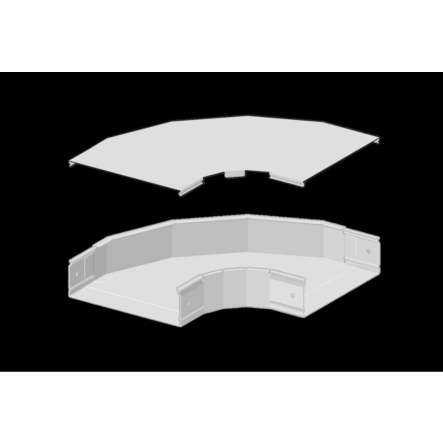 Deksel bocht B 100mm H 60mm staal verzinkt PIK-WDFS-D-100S