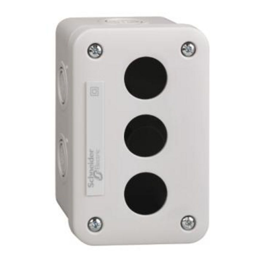 Lege drukknopkast 3 boorgaten IP54 Lichtgrijs XAL-G VVE=5