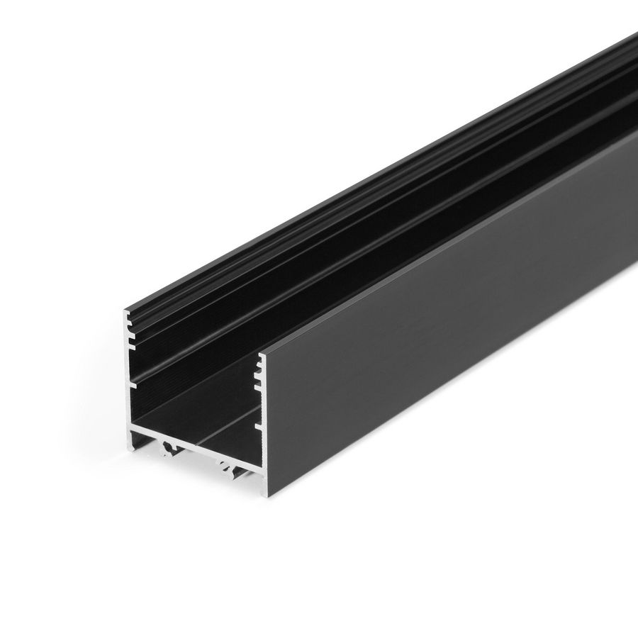 Zak a 2m. Profiel voor ledstrips 30-02 opb. recht Zwart