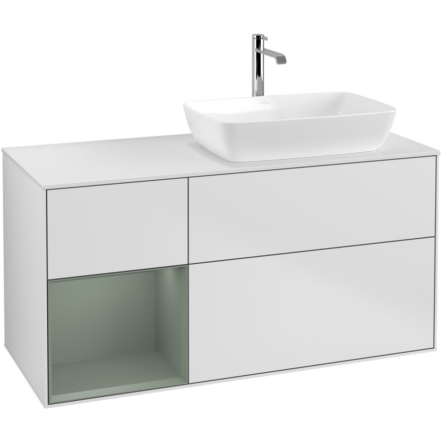 Wastafelonderkast Finion 1200x603x501mm White Matt Lacquer F801GMMT