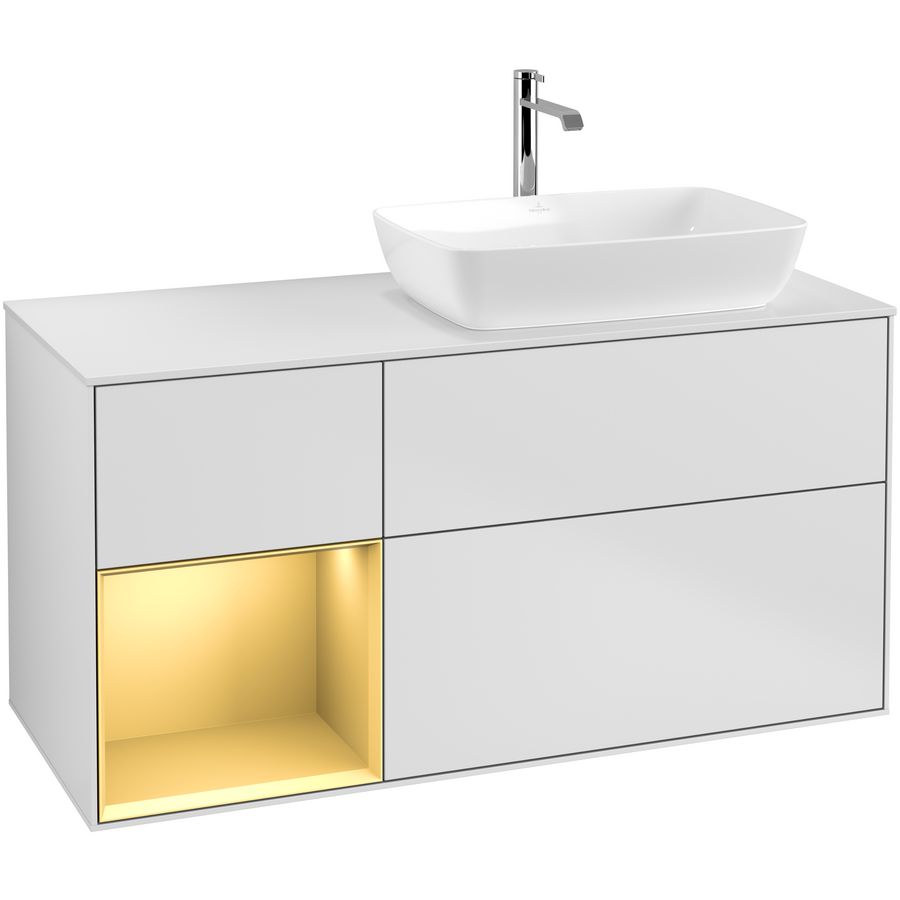 Wastafelonderkast Finion 1200x603x501mm White Matt Lacquer F801HFMT