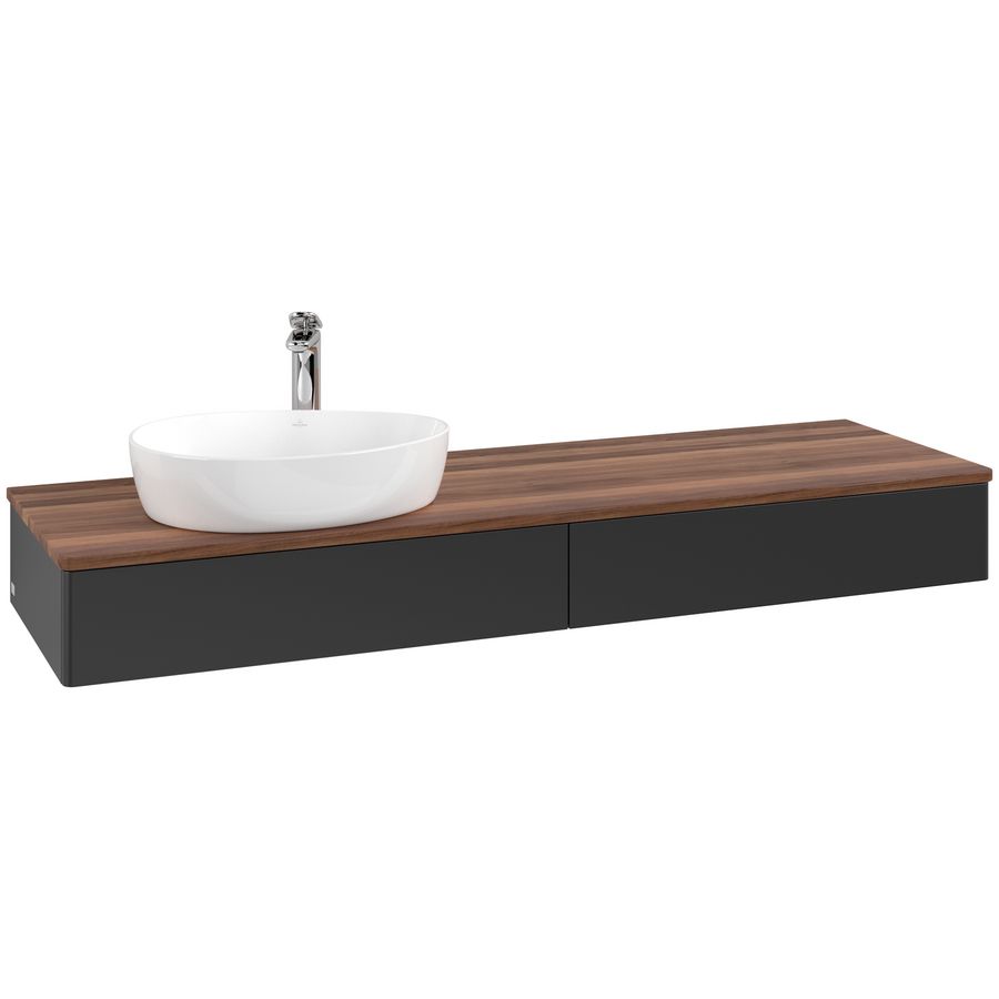 Wastafelonderkast Antao 1600x190x500mm Black Matt Lacquer K15052PD