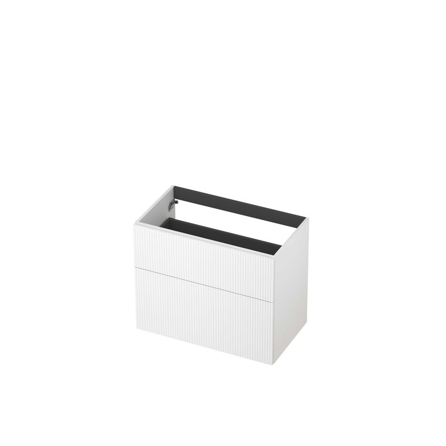 Onderkast 2L a-sym gelakt gefreesd front 80cm mat wit