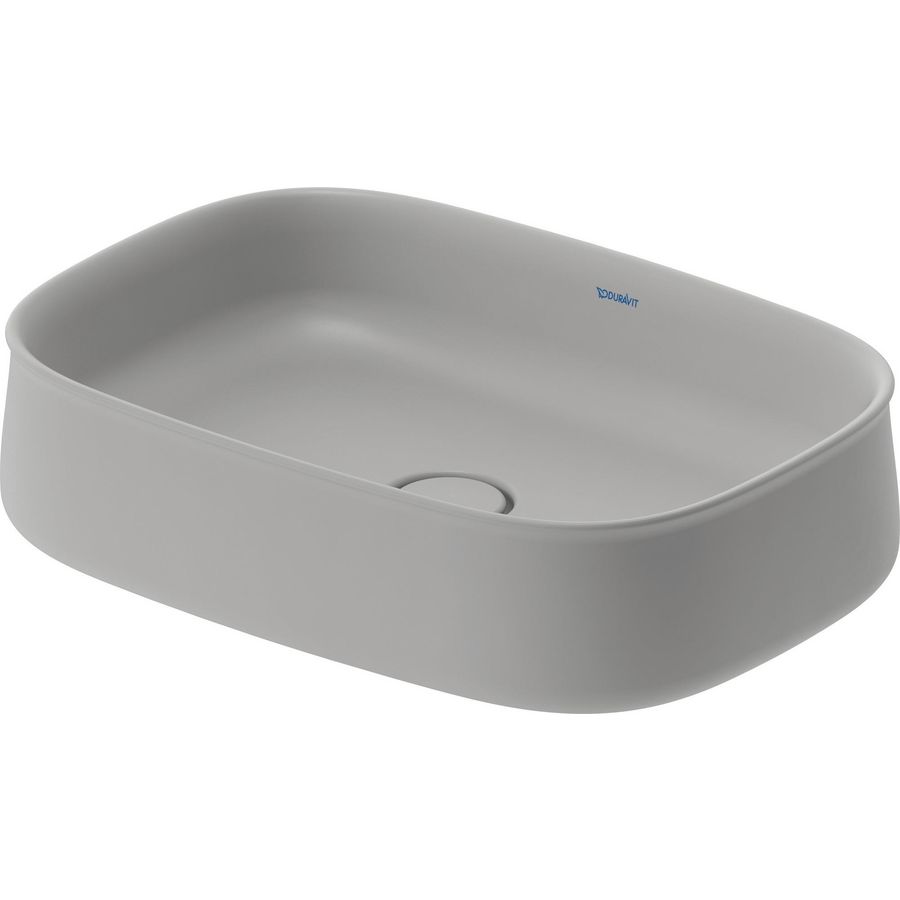 Zencha #237355 Opzetwastafel Grijs Zijdemat 550mm geslepen zonder kraangat