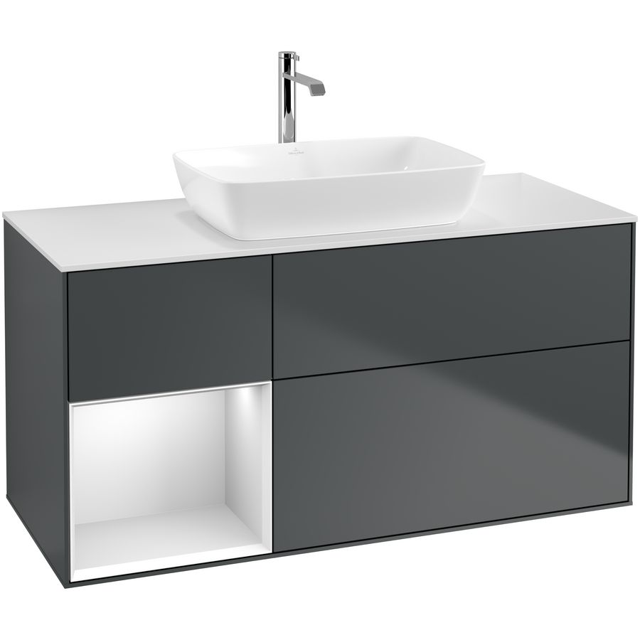 Wastafelonderkast Finion 1200x603x501mm Mid.Blue Matt Lacquer F821MTHG