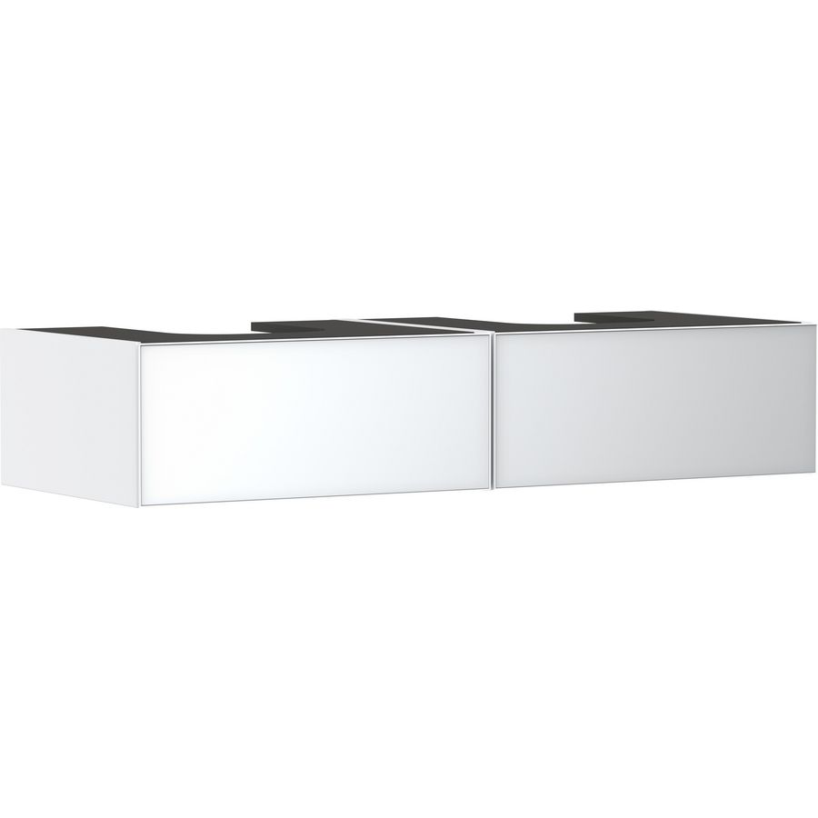 Badmeubel Xevolos E mat wit 1370/550 2L 2 wastafel gesl. Metallic White