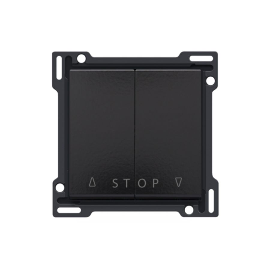 Afwerkingsset 2-voudige rolluikdrukknop elek.sturing pianobl