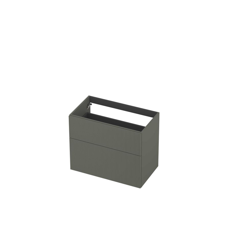 Onderkast 2L a-sym gelakt gefreesd front 80cm mat beton groen