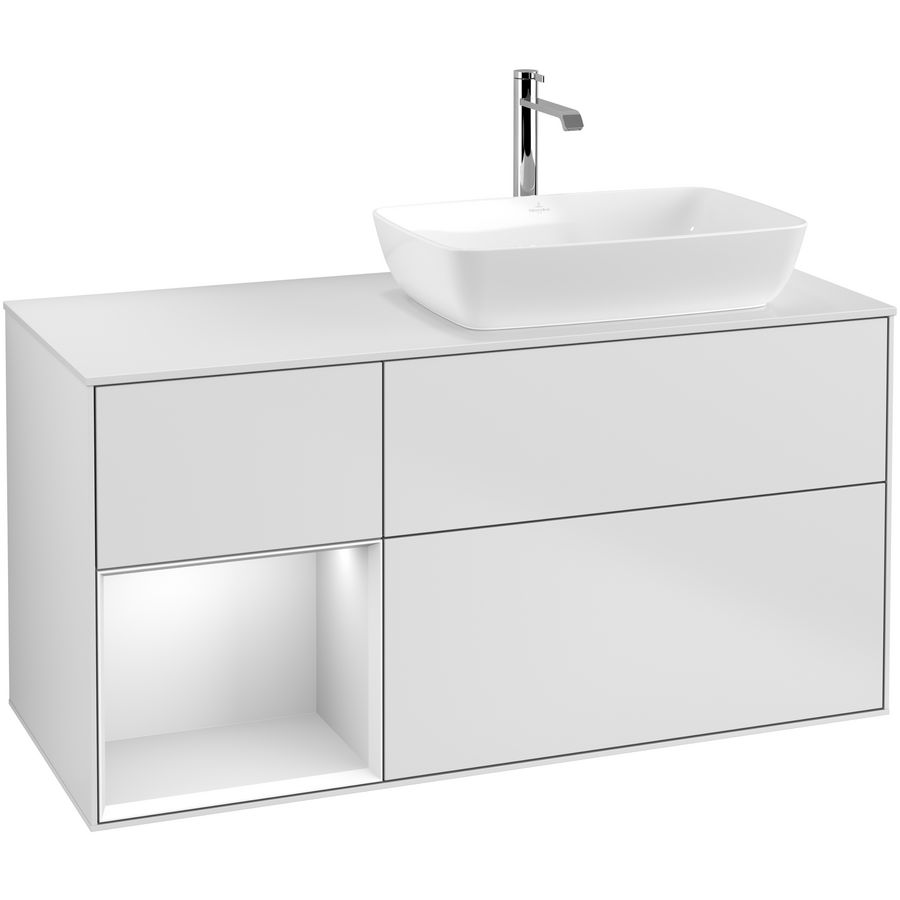 Wastafelonderkast Finion 1200x603x501mm White Matt Lacquer F801MTMT