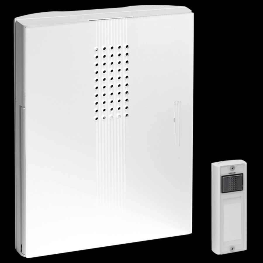 Draadloze gong drukker/zender flits 500m front hoogglans-wit