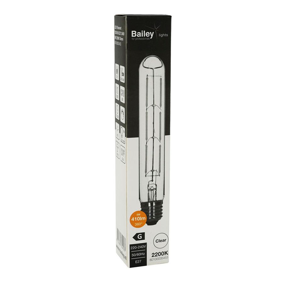 LED-lamp T30x185 FIL E27 DIM 5W 36W 410lm 922
