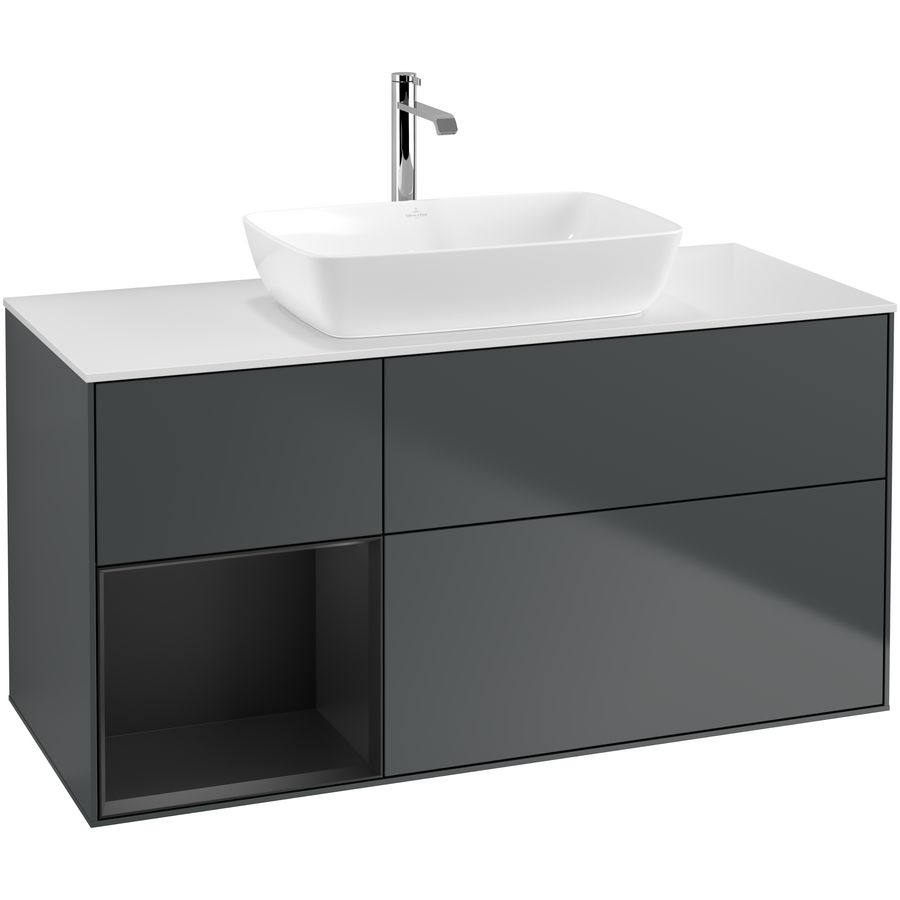 Wastafelonderkast Finion 1200x603x501mm Mid.Blue Matt Lacquer F821PDHG