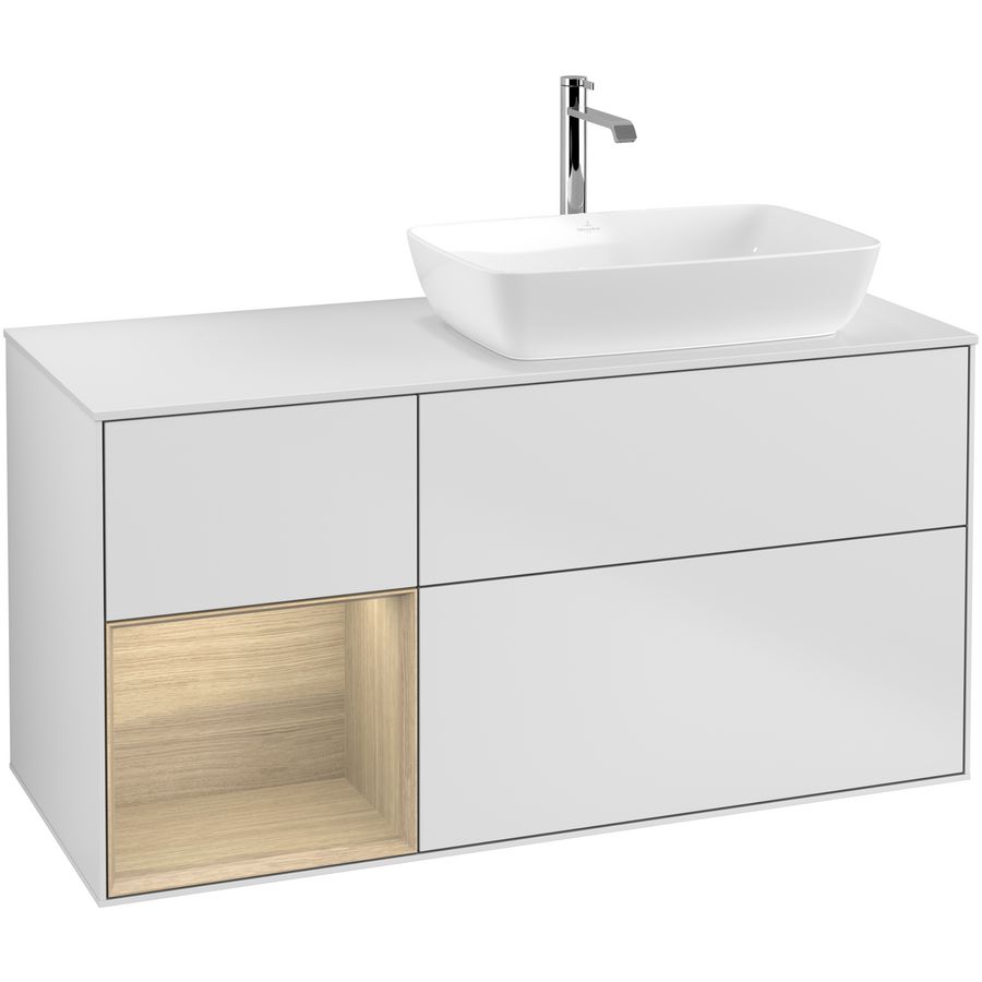 Wastafelonderkast Finion 1200x603x501mm White Matt Lacquer F801PCMT