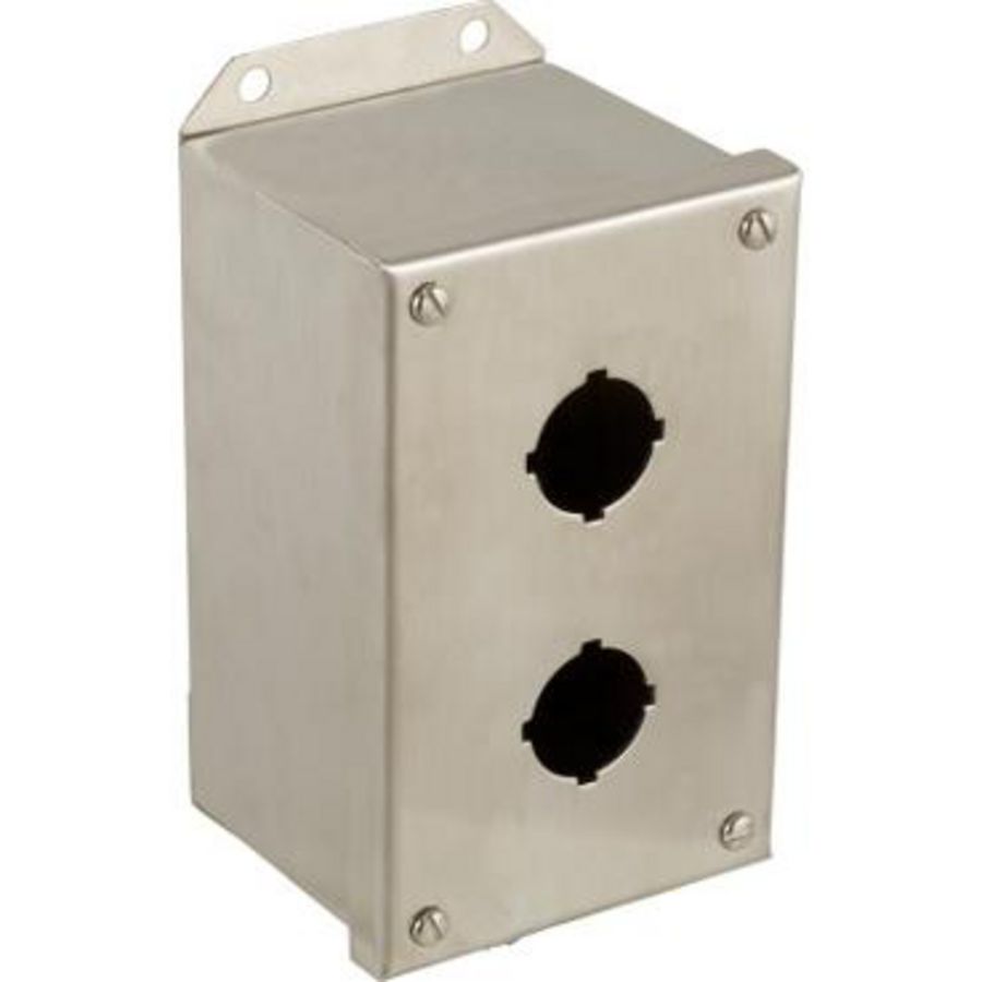 Lege drukknopkast 2 gaten Ø30mm RVS Harmony 9001K/9001SK