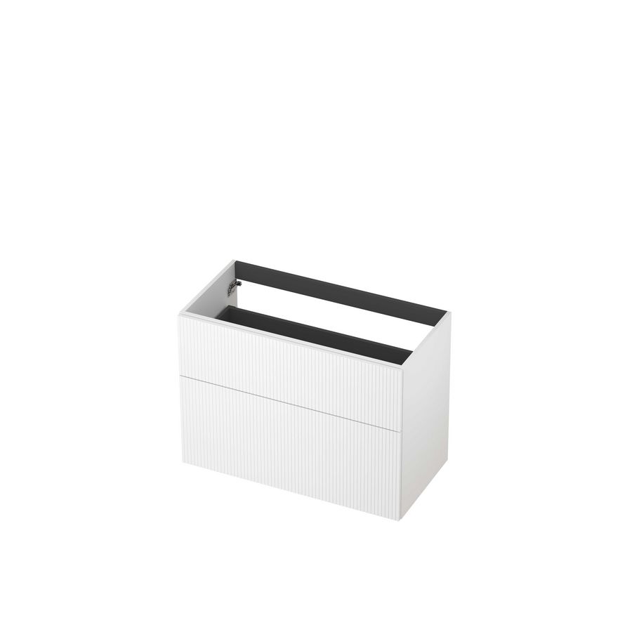 Onderkast 2L a-sym gelakt gefreesd front 90cm mat wit