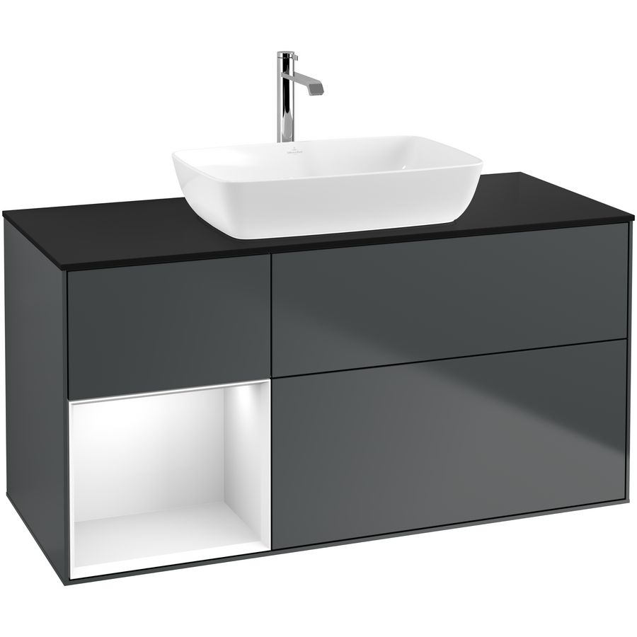Wastafelonderkast Finion 1200x603x501mm Mid.Blue Matt Lacquer F822GFHG
