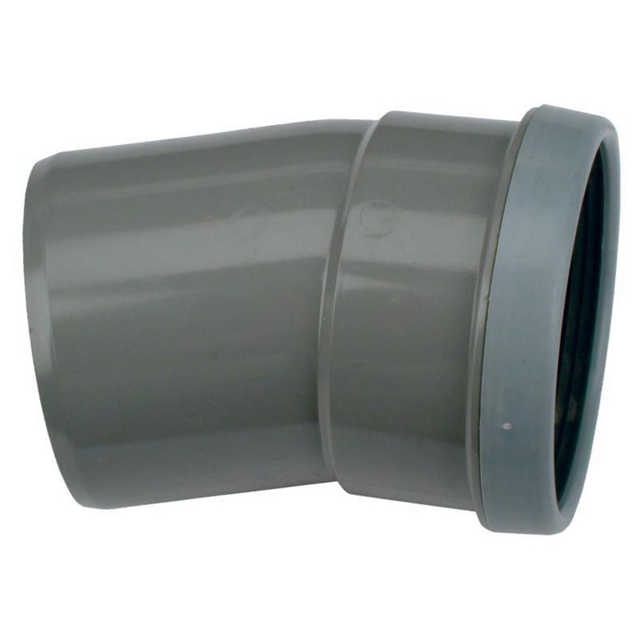 PVC manchet bocht 15° 500mm SN4 grijs mof/spie