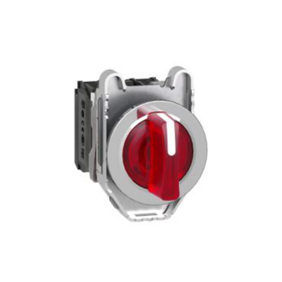 Illum.selector switch Flush mounted metal red 30 3 pos