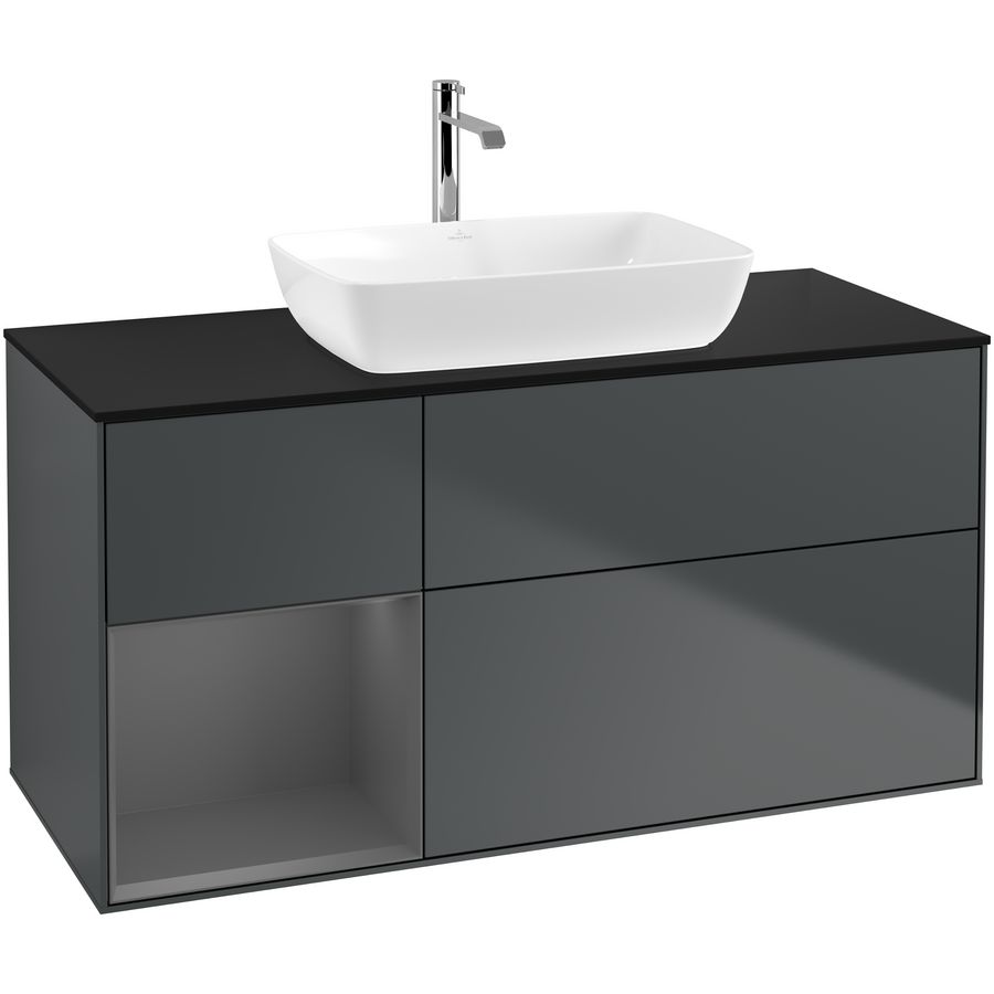 Wastafelonderkast Finion 1200x603x501mm Mid.Blue Matt Lacquer F822GKHG