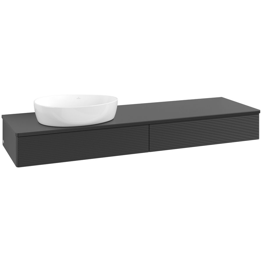 Wastafelonderkast Antao 1600x190x500mm Black Matt Lacquer K15150PD