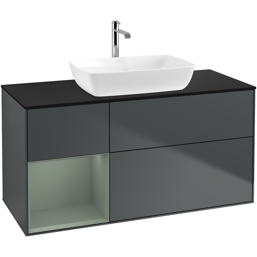 Wastafelonderkast Finion 1200x603x501mm Mid.Blue Matt Lacquer F822GMHG