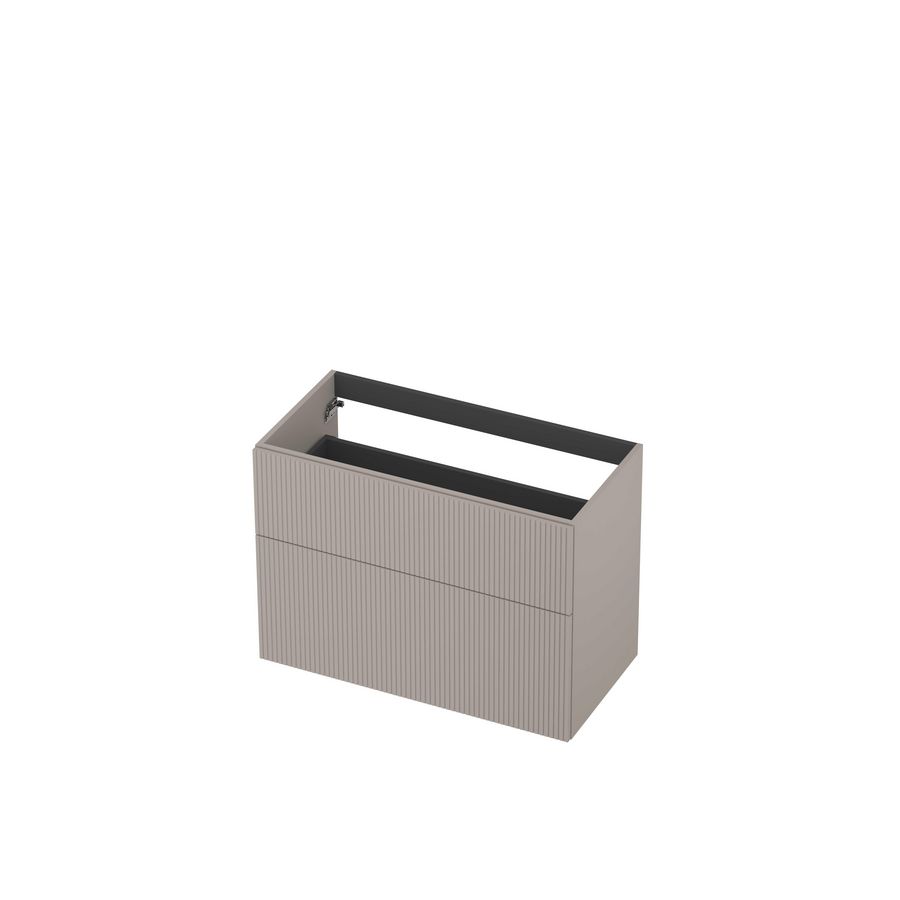 Onderkast 2L a-sym gelakt gefreesd front 90cm kasjmier grijs