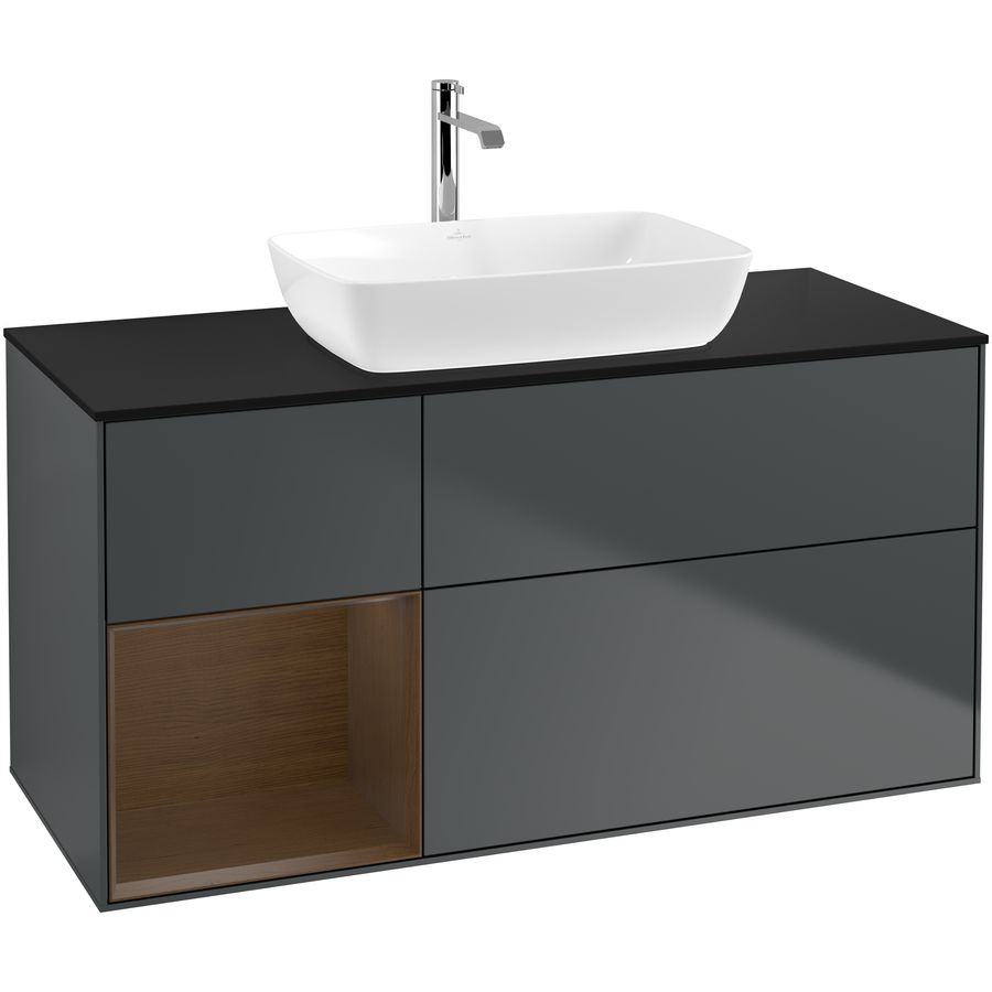 Wastafelonderkast Finion 1200x603x501mm Mid.Blue Matt Lacquer F822GNHG