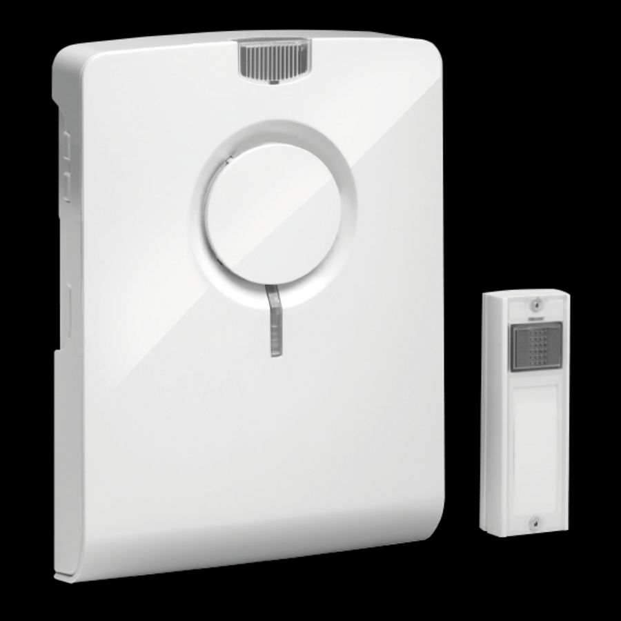 Draadloze gong wit incl. beldrukker wit met flits tot 500m.