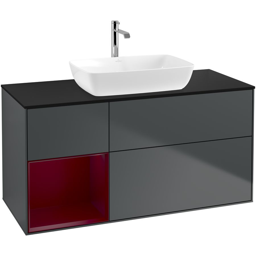 Wastafelonderkast Finion 1200x603x501mm Mid.Blue Matt Lacquer F822HBHG