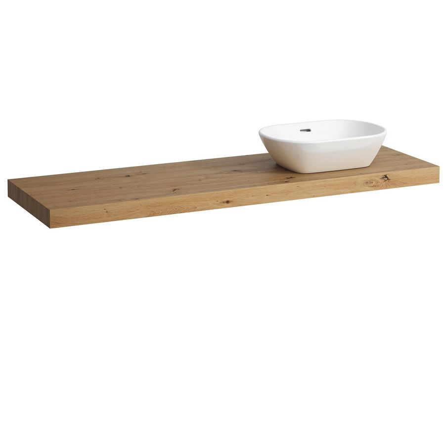 Wastafelblad LANI 160cm met uitsparing rechts wild oak