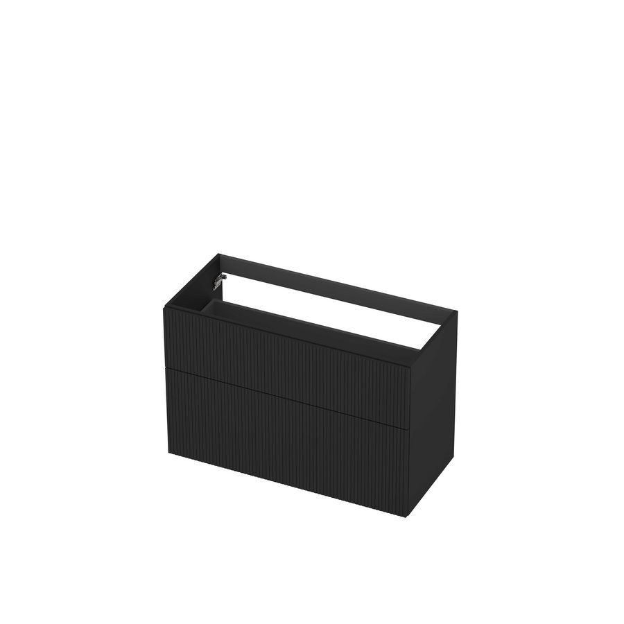 Onderkast 2L a-sym gelakt gefreesd front 10cm mat zwart