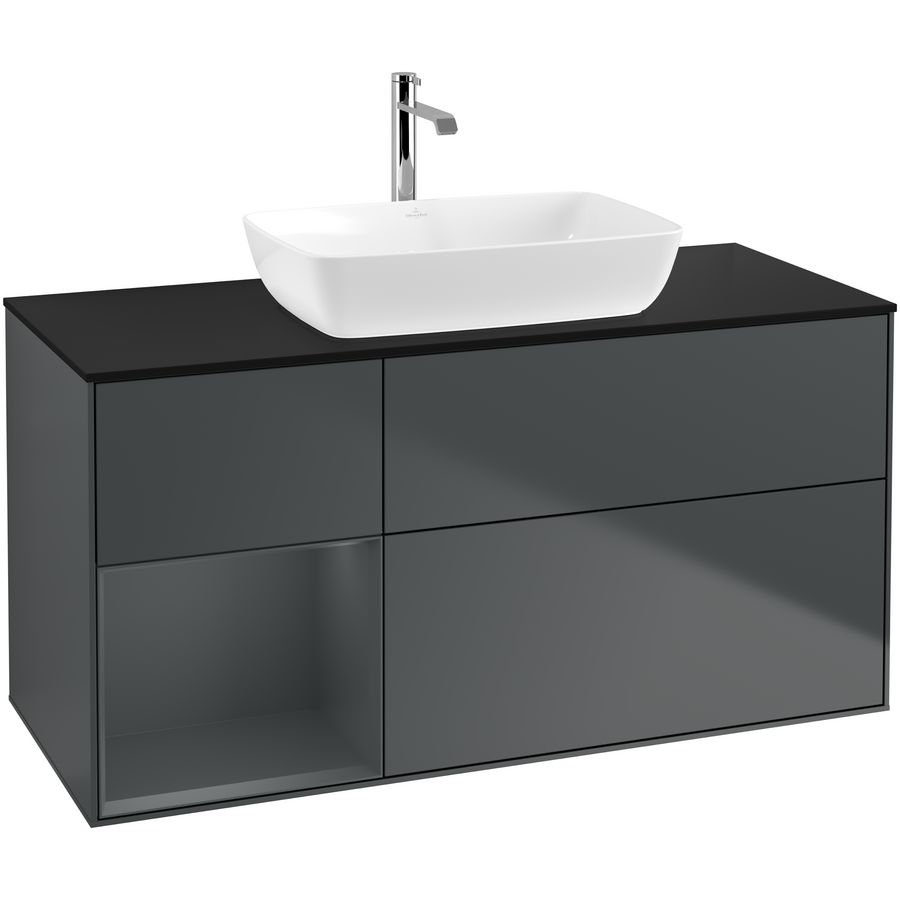 Wastafelonderkast Finion 1200x603x501mm Mid.Blue Matt Lacquer F822HGHG