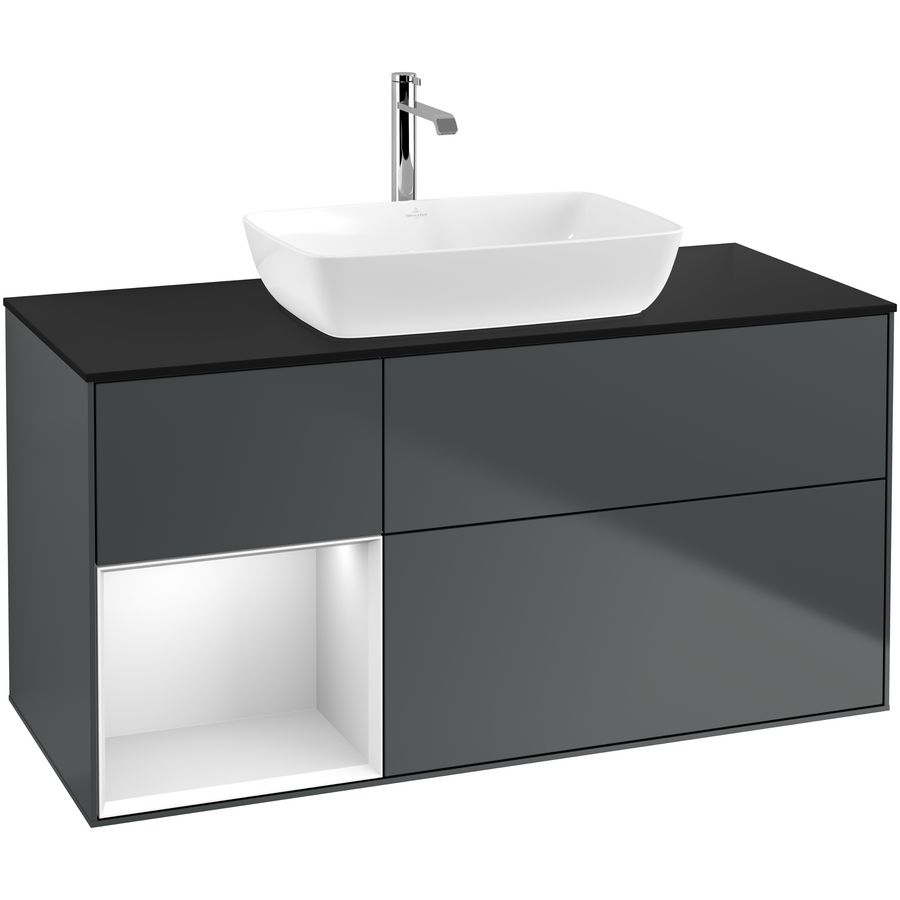 Wastafelonderkast Finion 1200x603x501mm Mid.Blue Matt Lacquer F822MTHG
