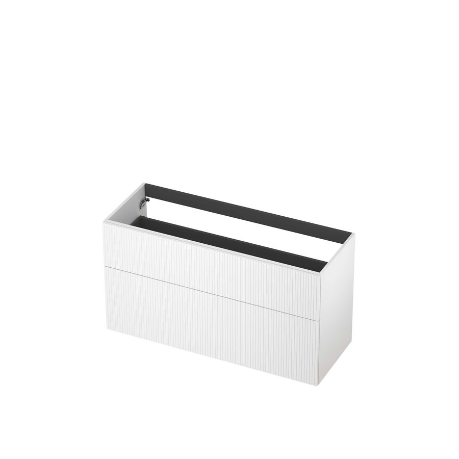 Onderkast 2L a-sym gelakt gefreesd front 120cm mat wit