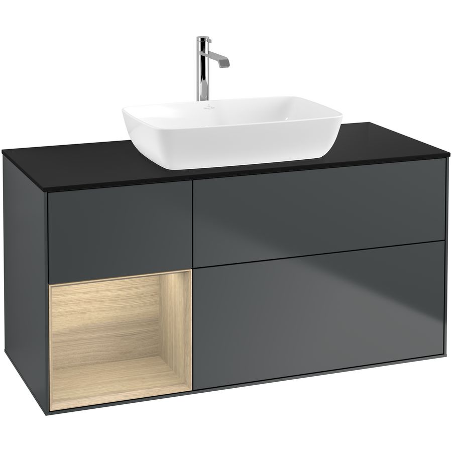 Wastafelonderkast Finion 1200x603x501mm Mid.Blue Matt Lacquer F822PCHG