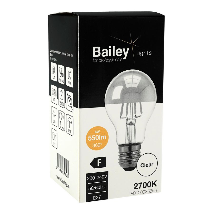 LED-lamp A60 TM SIL FIL E27 6W 45W 550lm 827 zilver