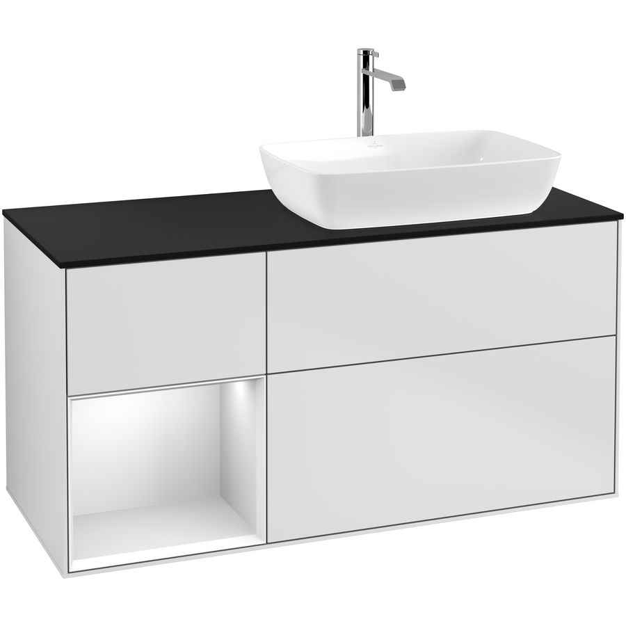 Wastafelonderkast Finion 1200x603x501mm White Matt Lacquer F802MTMT