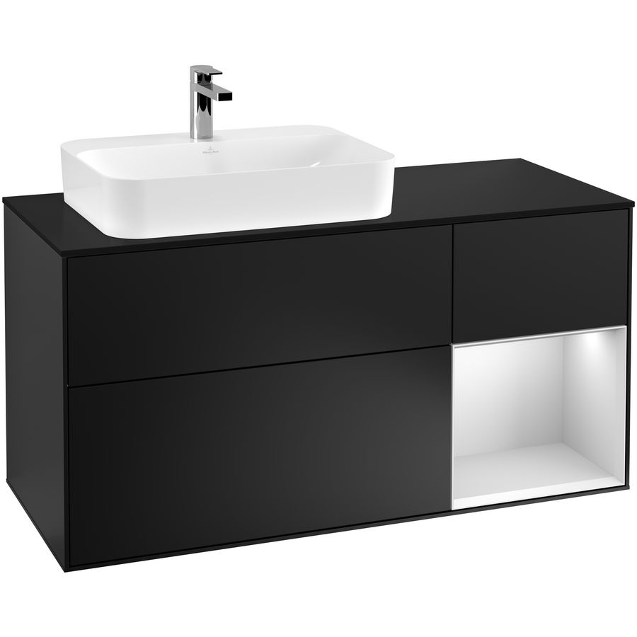 Wastafelonderkast Finion 1200x603x501mm Black Matt Lacquer G402MTPD
