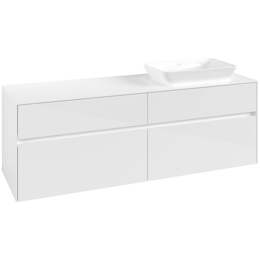 Wastafelonderkast Collaro 1600x548x500mm Glossy White C122B0DH
