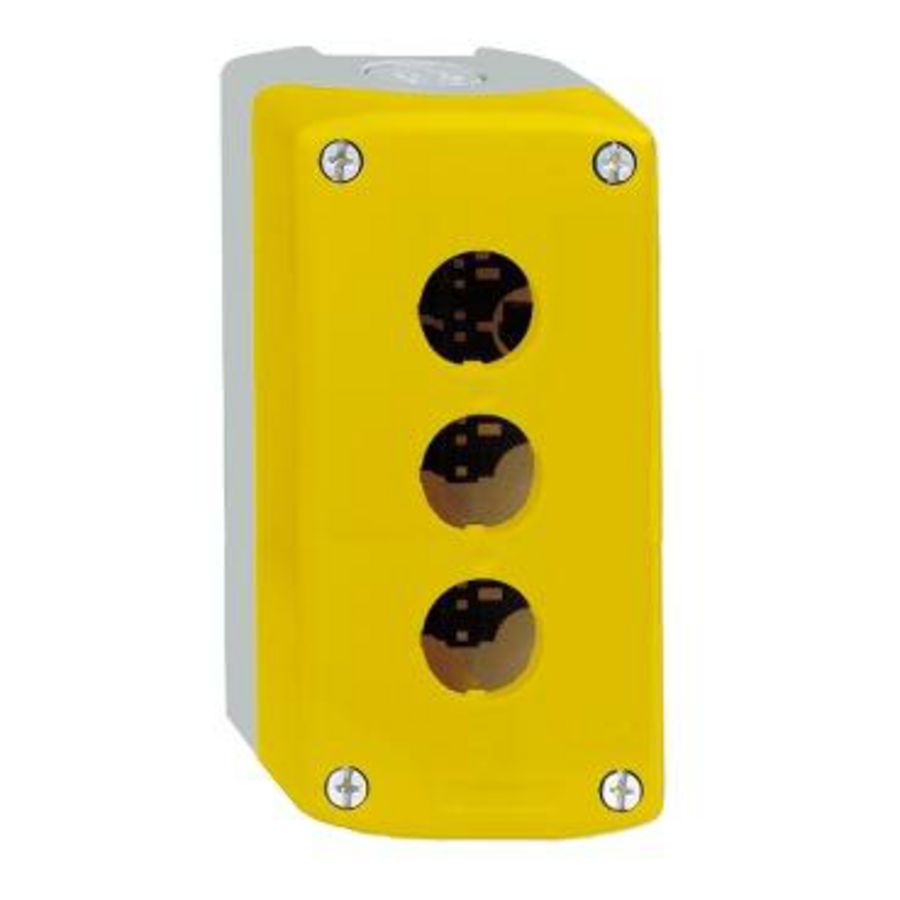 Lege drukknopkast 3 gaten Geel / grijs Harmony XAL-K