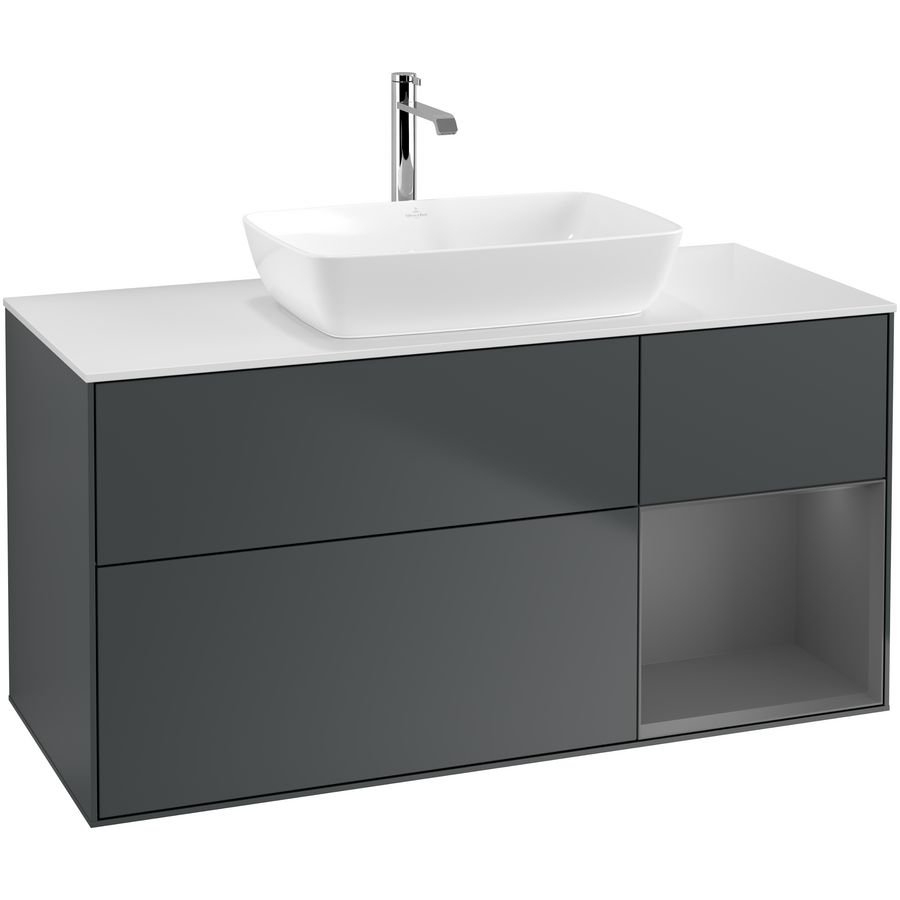 Wastafelonderkast Finion 1200x603x501mm Mid.Blue Matt Lacquer F831GKHG