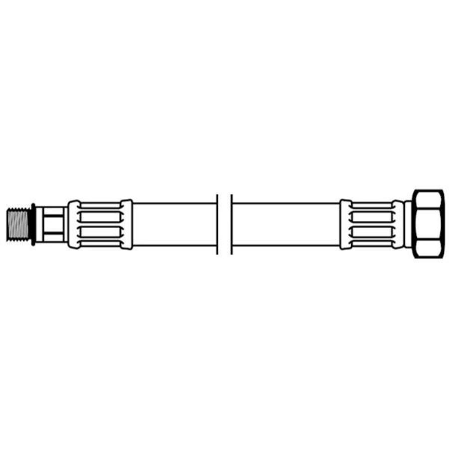 RVS aansluitslang M8x3/8 bt.xmoer L=500mm m. KIWA-keur