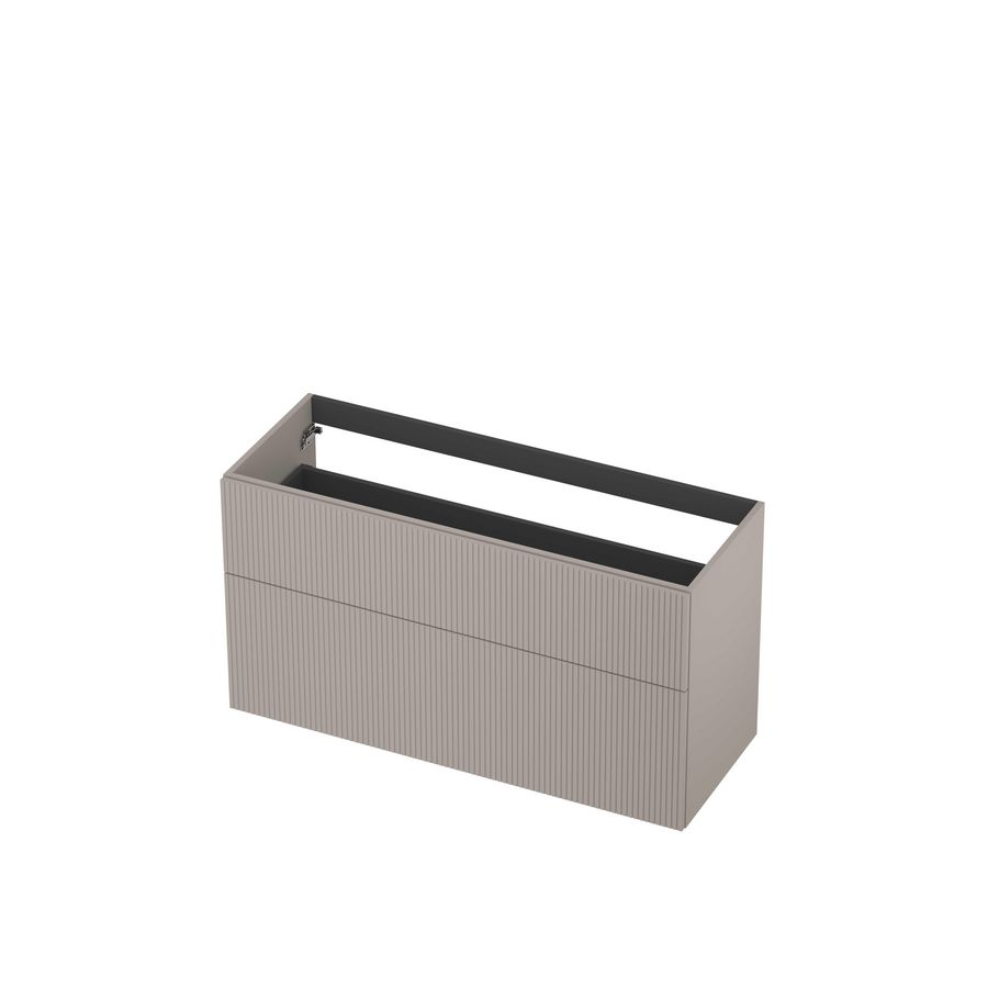Onderkast 2L a-sym gelakt gefreesd front 120cm kasjmier grijs
