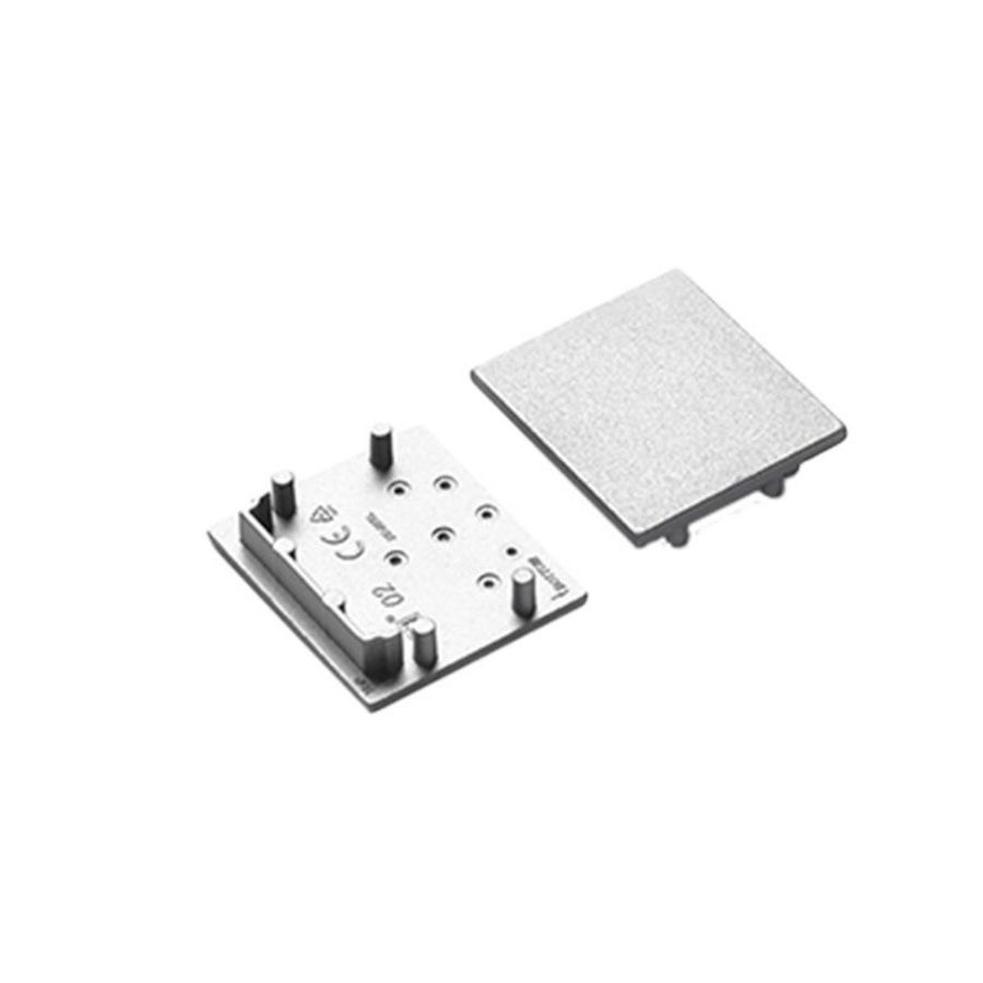 Doos a 2st. Eindkap Profiel 30 type 30-02 Zilvergrijs